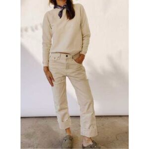 Women's Cream Straight Leg Jeans